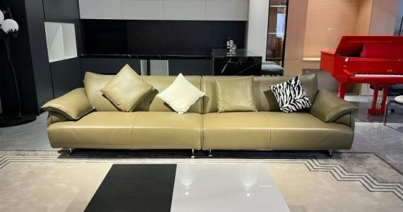 cream modern leather sofa minimalist