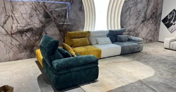 Adjustable Headrest Fabric Corner Sofa | Ergonomic Design for Premium Living Projects